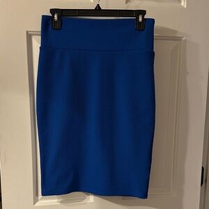 LulaRoe cobalt blue stretchy pencil skirt, size small